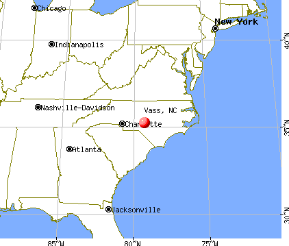 Vass, North Carolina map