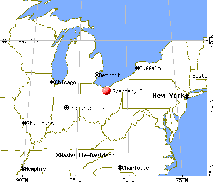 Spencer, Ohio map