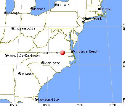 Gaston, North Carolina map