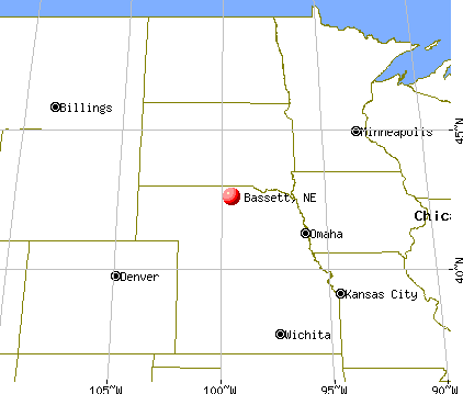 Bassett, Nebraska map