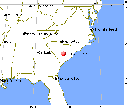 Elloree, South Carolina map