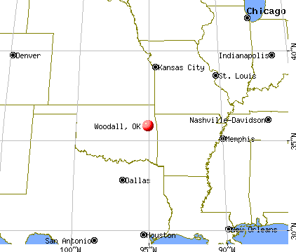 Woodall, Oklahoma map