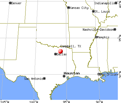 Campbell, Texas map