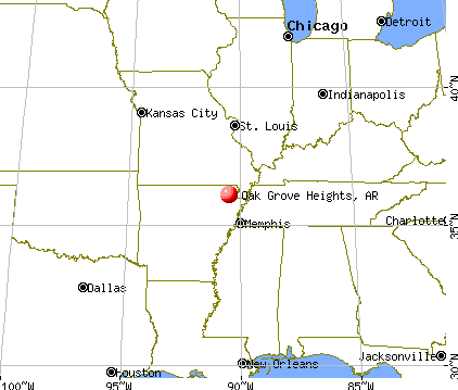 Oak Grove Heights, Arkansas map