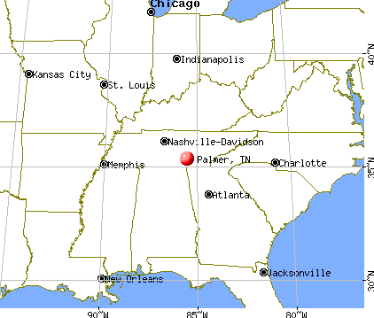 Palmer, Tennessee map