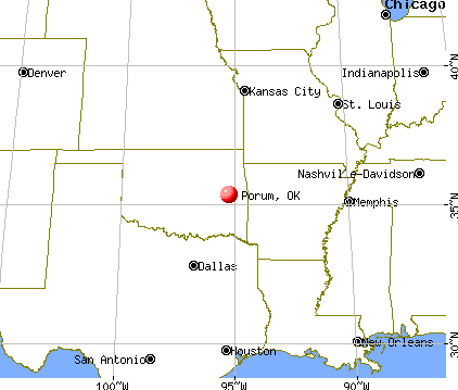 Porum, Oklahoma map