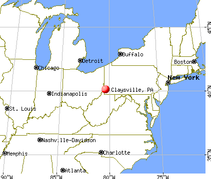 Claysville, Pennsylvania map