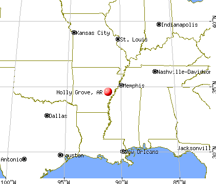 Holly Grove, Arkansas map