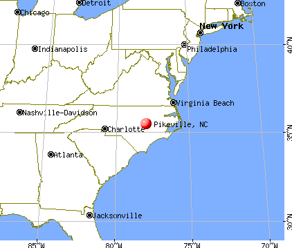 Pikeville, North Carolina map