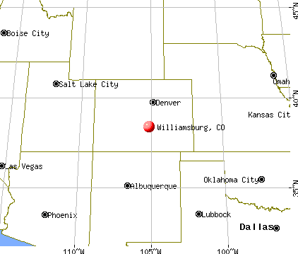 Williamsburg, Colorado map