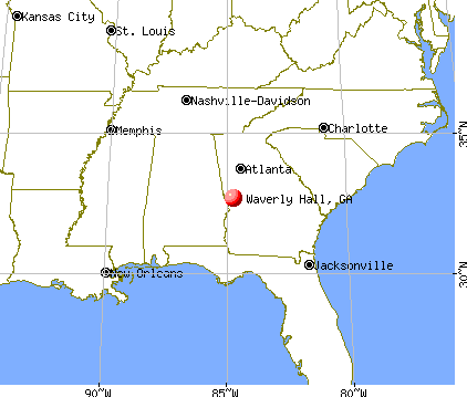 Waverly Hall, Georgia map