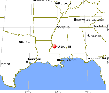 Utica, Mississippi map