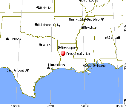 Provencal, Louisiana map
