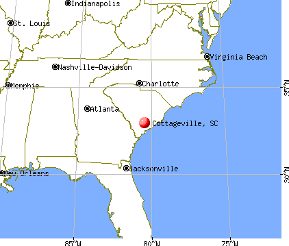 Cottageville, South Carolina map