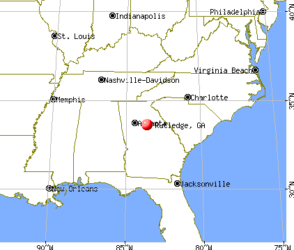 Rutledge, Georgia map