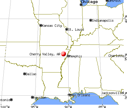 Cherry Valley, Arkansas map