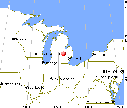 Middletown, Michigan map