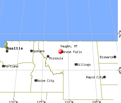 Vaughn, Montana map