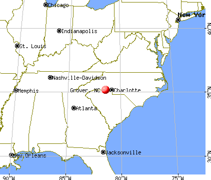 Grover, North Carolina map