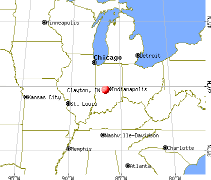 Clayton, Indiana map