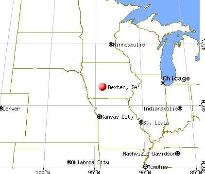 Dexter, Iowa map