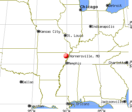 Hornersville, Missouri map