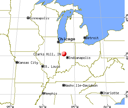 Clarks Hill, Indiana map