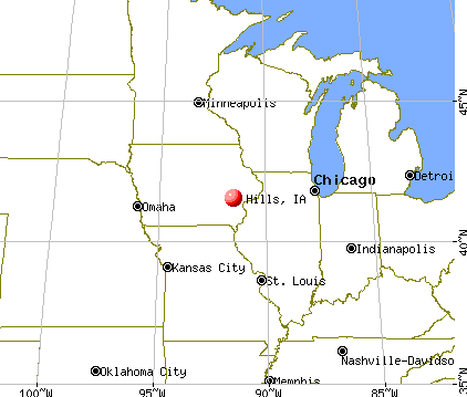 Hills, Iowa map