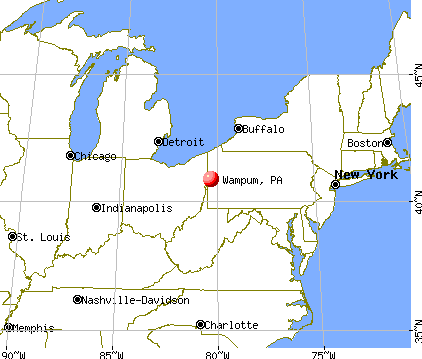 Wampum, Pennsylvania map