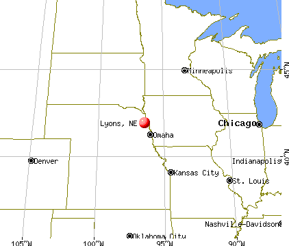 Lyons, Nebraska map