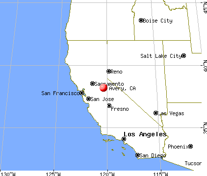 Avery, California map