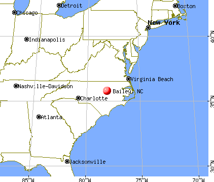 Bailey, North Carolina map