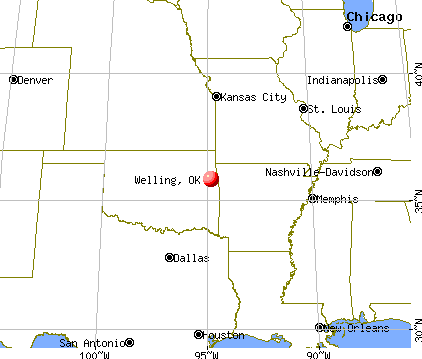 Welling, Oklahoma map
