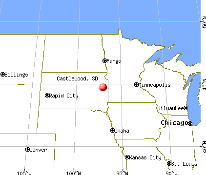 Castlewood, South Dakota map