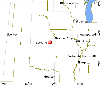 Lebo, Kansas map