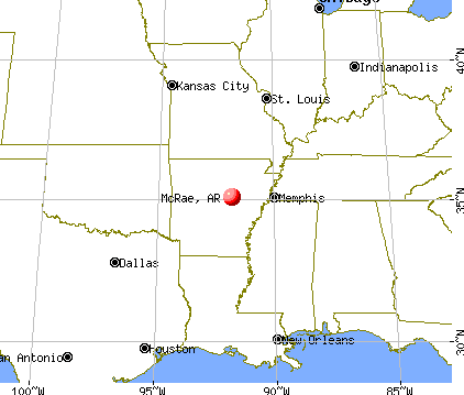 McRae, Arkansas map