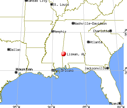 Lisman, Alabama map