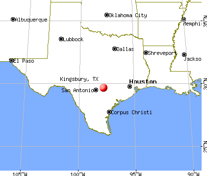 Kingsbury, Texas map