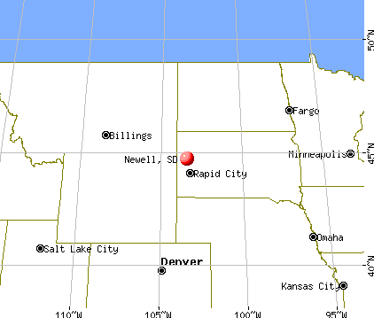 Newell, South Dakota map