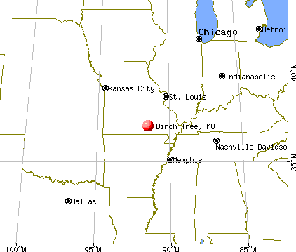 Birch Tree, Missouri map
