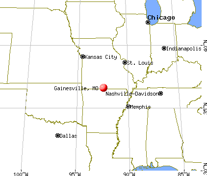 Gainesville, Missouri map