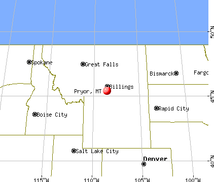 Pryor, Montana map