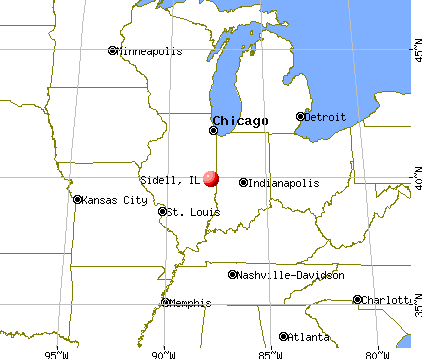 Sidell, Illinois map
