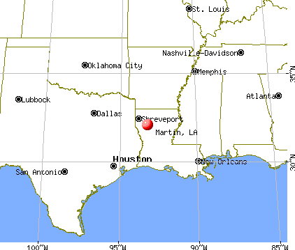 Martin, Louisiana map
