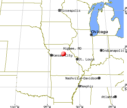 Higbee, Missouri map