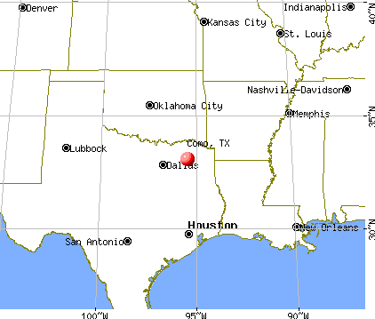 Como, Texas map