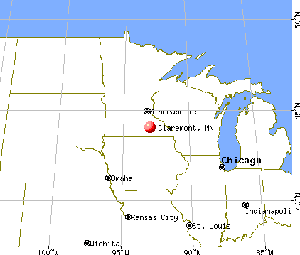 Claremont, Minnesota map