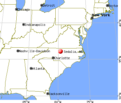Sedalia, North Carolina map