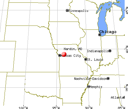 Hardin, Missouri map