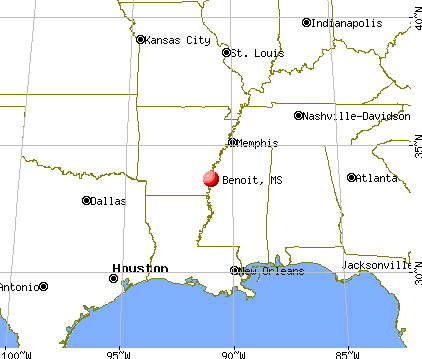 Benoit, Mississippi map